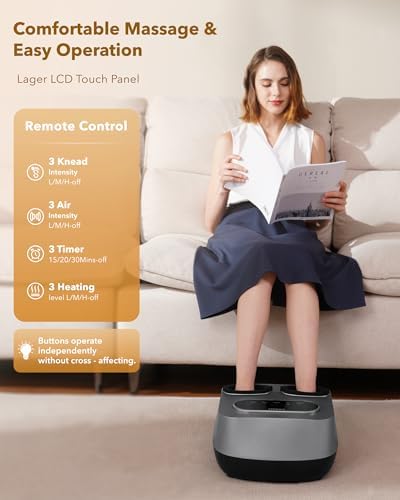 KNQZE Shiatsu Foot Massager with Heat & Compression, LCD Touch Panel, FSA - Image 2