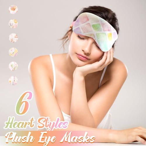 Cuffbow 6 Pack Fuzzy Sleep Masks Plush Eye Mask,Easter,Light - Image 4
