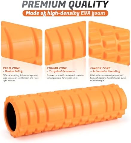 Foam Roller for Deep Tissue Massager, Patented Exercise Roller - Image 3