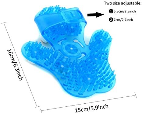 SAMYO Palm Shaped Massage Glove Body Massager with 9 360-degree-roller Metal Roller Ball Beauty Body Care (Blue) - Image 5