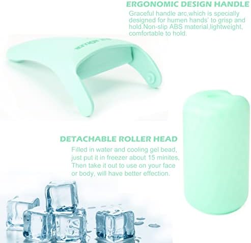 2 Pack Ice Roller for Face and Body Massage, Facial Roller Skin Care Tool for Reduce Wrinkles and Puffiness, Migraine Pain Relief and Skin Tighten, Cold Therapy for Cooling and Calming.(Pink+Green) - Image 3