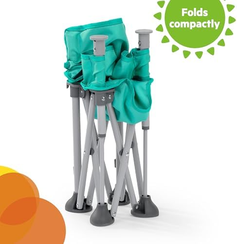 Bright Starts Pop 'N Sit Portable Booster, Indoor/Outdoor Use, Floor Seat with Feeding Tray, Teal, 6 Mos - 3 Yrs - Image 6
