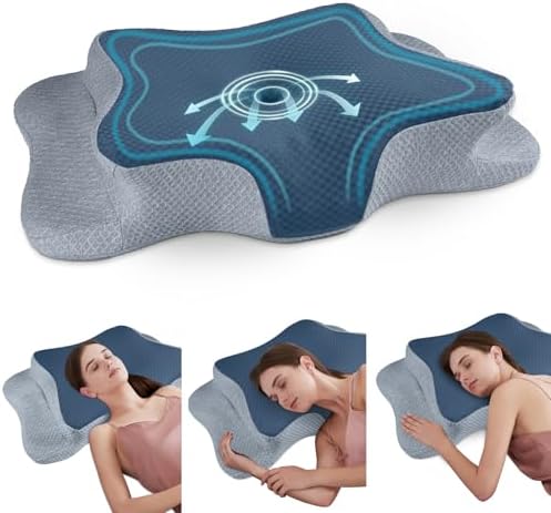 CHxxy Cervical Neck Pillow for Pain Relief Sleeping, Memory Foam Pillows by CHxxy