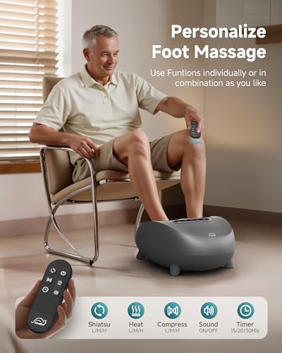 Snailax Foot Massager with Heat and Compression, Shiatsu Foot Massager for Neuropathy and Plantar Fasciitis, Deep Kneading, Rolling, Remote Control, Fits up to Size 14 - Image 3