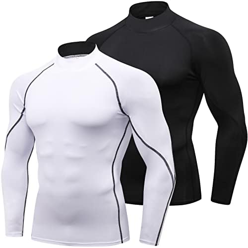 SPVISE Men's Compression Shirts Long Sleeve Mock Turtleneck Workout Tops by SPVISE
