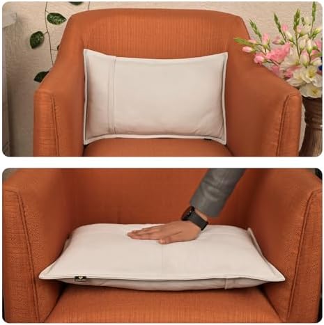 LL LEATHER LOVERS 100% Lambskin Leather Pillow Cover - Sofa Cushion Case - Decorative Throw Covers for Living Room & Bedroom, White Box Pack of 1-20X28 Inch - Image 6