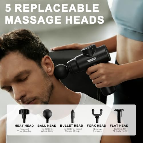LEERCON Massage Gun with Heat, Deep Tissue Back Massager Gun Gifts for Men - Image 6