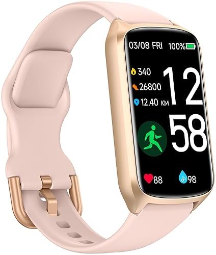 Amzhero Health Fitness Tracker with 24/7 Heart Rate, Blood Oxygen, Blood Pressure, Sleep Tracker, 5ATM Waterproof Activity Trackers with Step Tracker, Pedometer (S & L Bands Included) by smartwatch