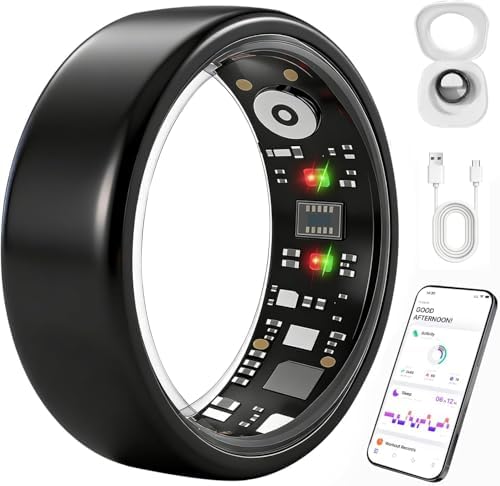 Smart Ring Gen 3 for Women Men, IP68 Waterproof Health Tracker Black,12 by AutrefoisElf
