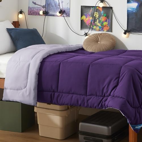 Bedsure Twin Comforter Duvet Insert, All Season Bed Comforter, Quilted Down Alternative Duvet, Box Stitched Comforters with Corner Tabs, Machine Washable, 68 x 88 Inches (Purple/Pale Purple) by Unknown