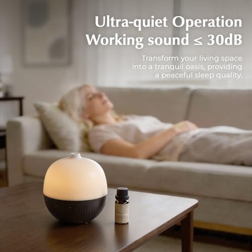 ARVIDSSON Essential Oil Diffuser, 100ml Aromatherapy Diffuser with Mood Light, Ultrasonic Oil Diffusers for Home, Small Diffuser for Essential Oils, Gift for Women - Dark Wood - Image 6