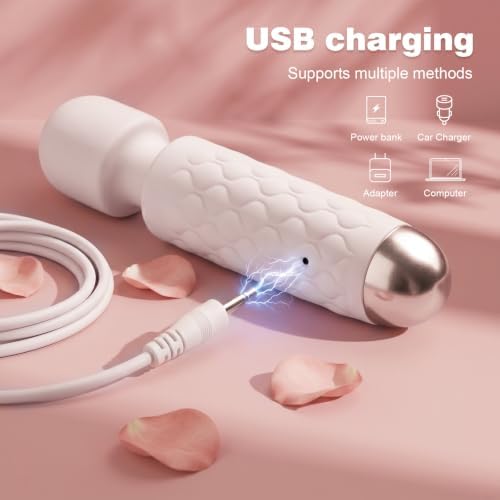Upgraded Mini Portable Handheld Massager - Multiple speeds and Modes, White - Image 4