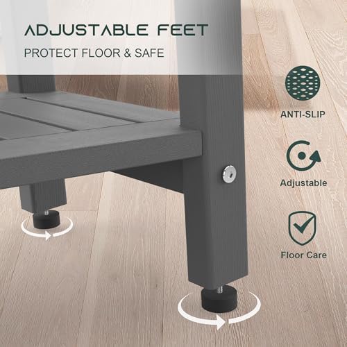 Waterproof HDPE Shower Bench for Inside Shower, Shower Stool, Grey - Image 6
