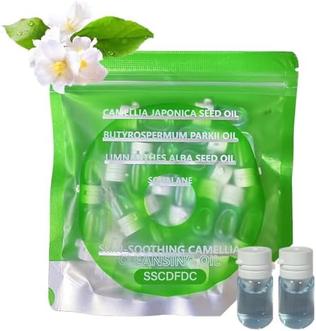 Cleansing Oil Mini Travel-Friendly, Natural Makeup Remover Portable 20pcs Gentle Moisturizing Cleansing Oil for All Skin Types, Travel with (Camellia) by SSCDFDC