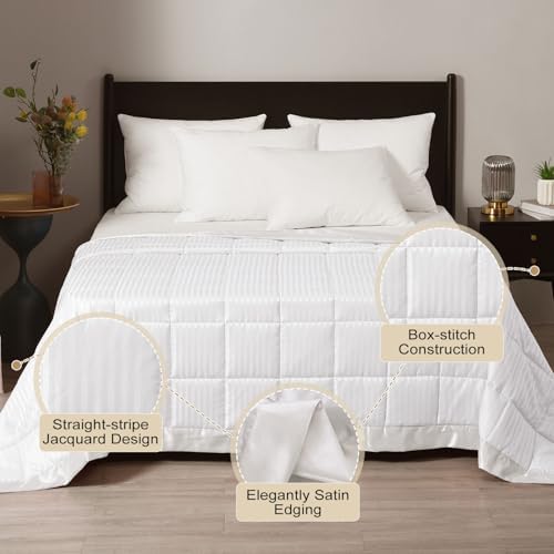 downluxe Weighted Blanket Queen Size, 15 lb Weighted Blanket with Glass Beads for All Season, Machine Washable Heavy Blanket (Ivory, 90 X 90 Inch) - Image 2