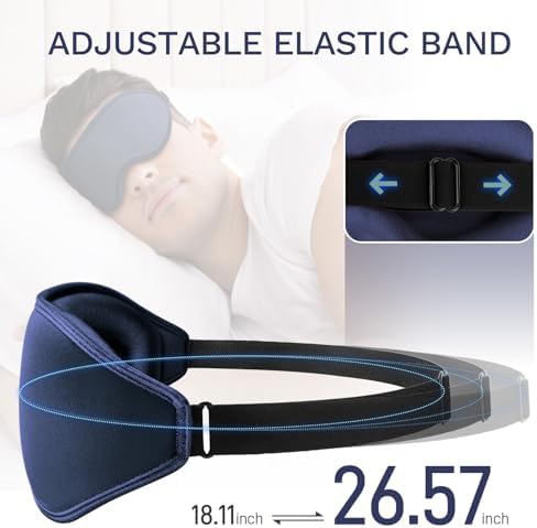 99% Fully Block Out Light Eye Sleep Mask, 3D Deep Contoured Eyes Cover Zero Pressure, Long Lash Extension Eyes Mask with Adjustable Straps for Sleeping Travel Home Nap Rest Women Men (Dark Blue) - Image 6