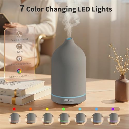 URPOWER 120mL Ceramic Essential Oil Diffuser Diffuser Oil Machine - Image 3
