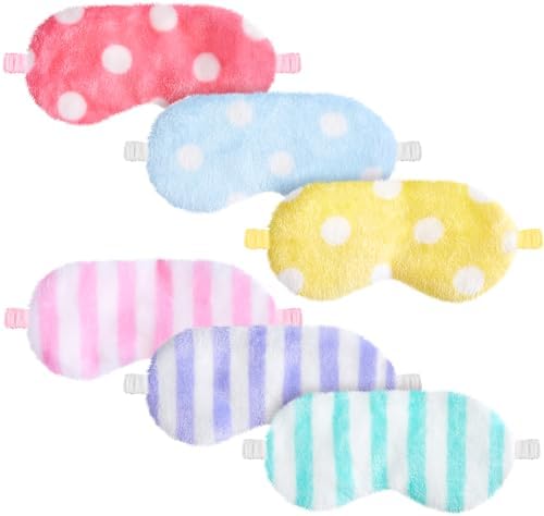 Cuffbow 6 Pack Fuzzy Sleep Masks Plush Eye Mask,Lazy,Bright by Cuffbow