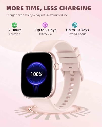 Smart Watch for Women Men, Fitness and Sleep Trackers with 1.83" HD Touchscreen, Bluetooth Calling Smartwatch for Android/iOS, IP67 Waterproof Multi-Sport Modes Pedometer, Blush Pink - Image 3
