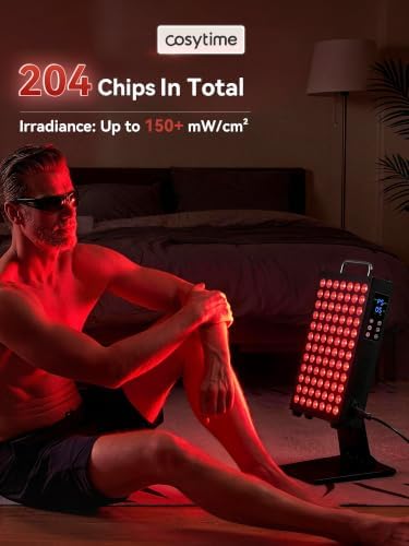 Red Light Therapy Panel for Face and Body, 204 LED Chips 6-Wavelength (660-1060nm) Infrared Light Therapy with Multi-Angle Stand - Image 2