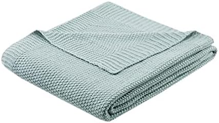 INK+IVY Bree Knit Throw Blanket for Bed, Sofa, and Couch, Lightweight, Breathable, Soft & Cozy Summer Blanket, Throw (50 in x 60 in), Aqua by INKIVY