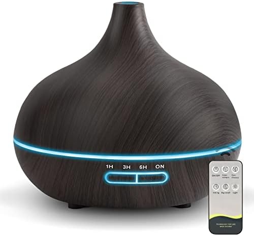 Diffusers for Essential Oils Large Room, 550ml Essential Oil Diffusers with Remote Control, Ultrasonic Oil Diffuser with Timer, 7 Colors Light for Bedroom by SACATR