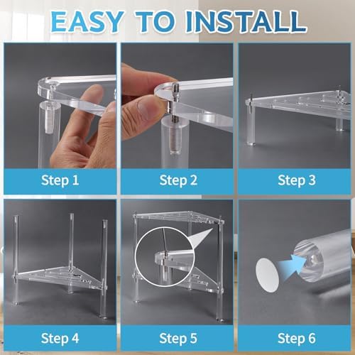 Acrylic Corner Shower Stool for Shaving Legs - Clear Triangle Shower Stool with 2-Tier Storage Shelf - Modern Bathroom Step Stool - Includes 1 Bath Sponge & 2 Shower Loofahs for Exfoliation - Image 7