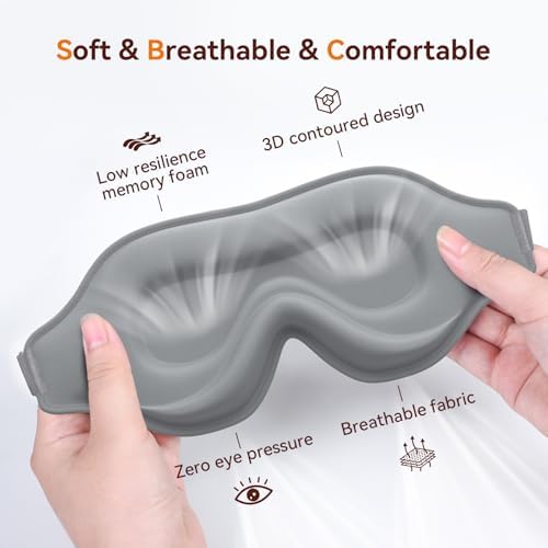 EVA BELLE Sleep Mask, Light Blocking Eye Sleeping Mask for Women Men, Adjustable 3D Memory Foam, Adjustable - Image 2