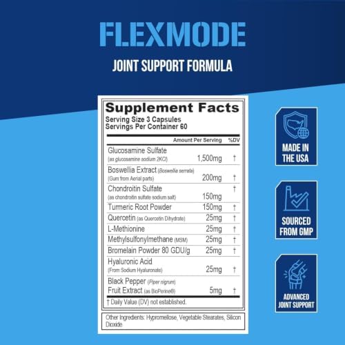 EVL FlexMode Joint Support with Glucosamine & Chondroitin - 60 Servings - Image 2