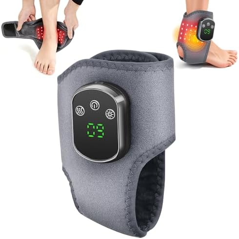 3 in 1 Foot Massager with Heat, Red Light, Triple Therapy, Cordless, Portable Ankle Massager, 3 Vibration Modes, 3 Heat Levels, 5 Intensity Levels, for Circulation, Plantar Fasciitis (Pack of 1) by Unknown