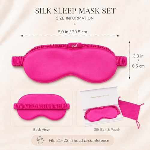 Silk Sleep Mask Light Blocking Luxury 100% Mulberry 19mm Silk Eye Mask Eye Cover Blindfold Ultra Soft Light & Comfy Anti Aging Skin Care with Travel Bag Gift Package - Image 3