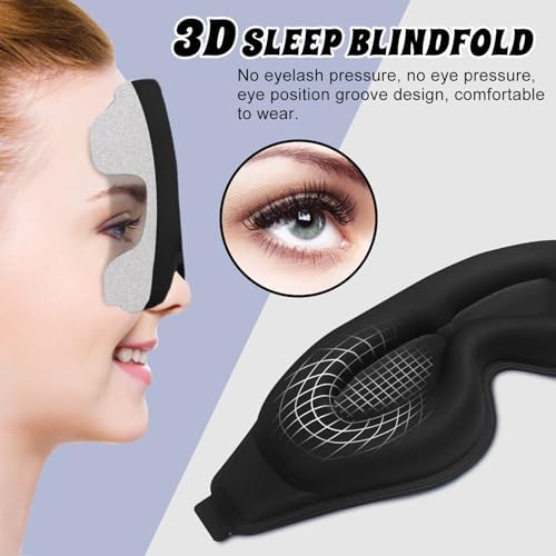 3D Advanced Eye Mask for Sleeping，Ultra Delicate Soft Skin Friendly Eye mask，100% Blackout Sleep Eye Mask for Sleep, Eyelash Extension Sleep mask - Image 2