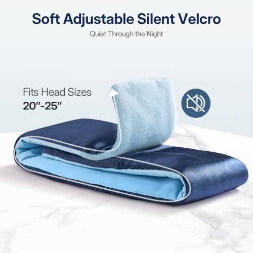 LitBear Sleep Mask for Women Men, Reversible Silk and Cooling Fabric, Blue - Image 5