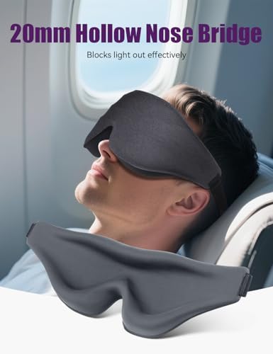 Sleep Eye Mask for Men Women, EVA BELLE Light Blocking Sleeping Mask for Side Sleeper, 3D Contoured Cup Night Blindfold, Lash Extensions 3D Sleeping Mask with Adjustable Strap for Travel, Night & Nap - Image 4