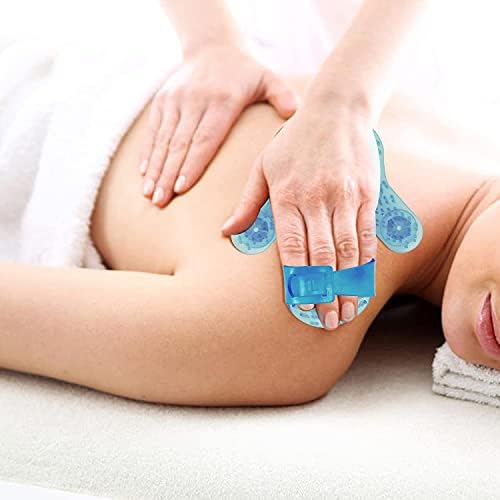Handheld Massage Ball for Muscle Back Neck Joint Foot Shoulder Leg Pain Relief - Palm Shaped Massage Tool with Roller Balls, Portable Design, Blue - Image 6