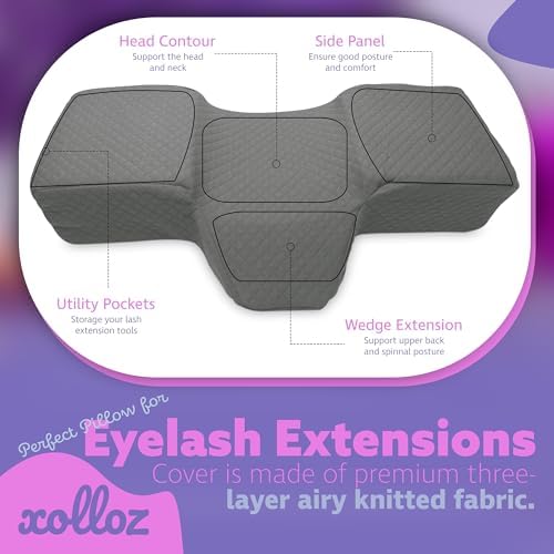 Lash Pillow, Memory Foam Eyelash Pillow for Lash Beds, Gray - Image 6
