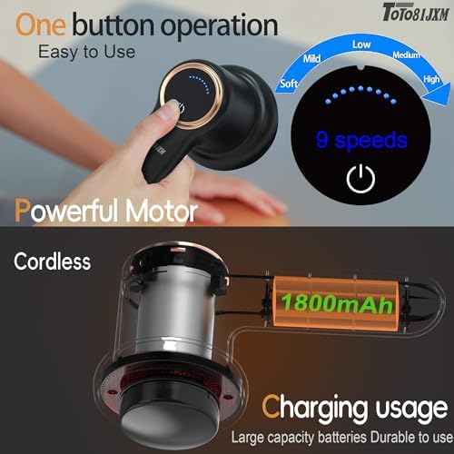 TOTO81JXM Handheld Cellulite Massager, Body Sculpting Machine, Lymphatic Drainage Device, Lipo Massage Roller for Stomach Belly Butt Arms Legs, Vibrating Massage Home Use Cordless & Mini (Black) - Image 5