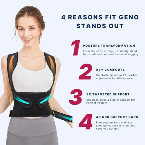 Back Brace Posture Corrector for Women and Men, Shoulder Straightener, Adjustable Full Back Support, Relief for Neck/Shoulder/Back Pain, Scoliosis & Hunchback Correction, Breathable Mesh Design (Black, Medium/Large (Waist 33"-40")) - Image 3