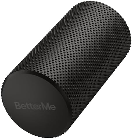 BetterMe Foam Roller for Muscle Recovery – High Density Exercise Roller for Back &Legs – Deep Tissue Massage Roller for Tension, Relief & Stretching (Black) by BetterMe