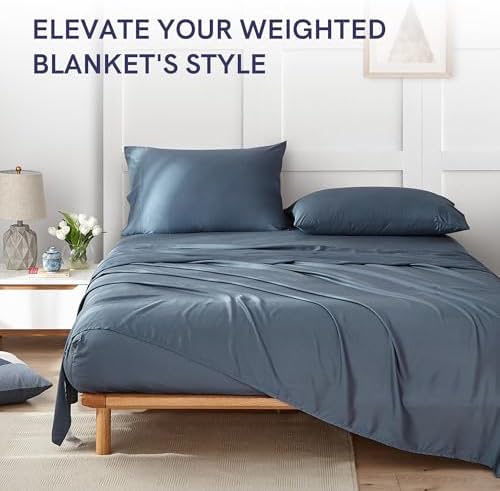 YnM Exclusive Cooling Duvet Cover for Weighted Blankets (Blue Grey, 41"x60") - Image 6