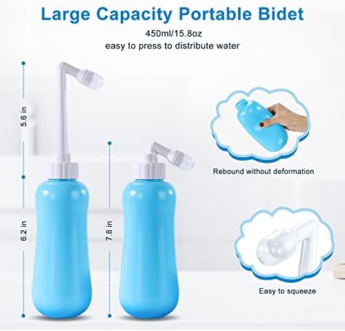 Portable Bidet Travel Large Capacity 15.8oz Personal Toilet Handheld Blue - Image 3