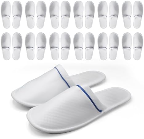 Indoor Spa Slippers 6–12 Pairs – Unisex Washable, Non-Slip Closed Toe Disposable Slippers for Guests, Bathroom, Bedroom, Hotel, House, Bride, Travel and Shoeless Home by MODLUX