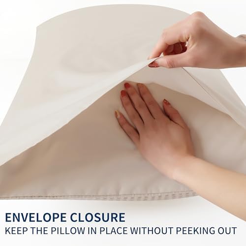 Zaizaihome 100% Egyptian Cotton Waffle Weave Pillowcases King Size 2 Pack - Image 4