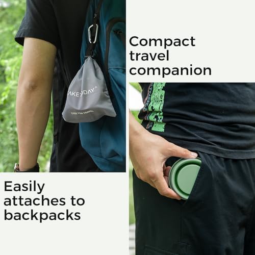 TakeToday Collapsible Cup 8 oz, Foldable with Lid for Travel, Peach - Image 5