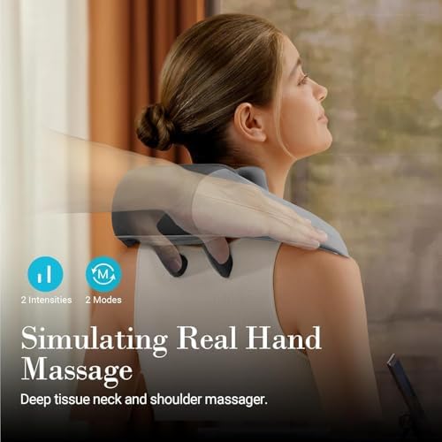 Cordless Neck and Shoulder Massager with Heat for Pain Relief Deep Tissue - Image 3