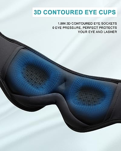Sleep Mask with Bluetooth Headphones,LC-dolida Sleep Headphones Bluetooth Sleep Mask 3D Sleeping Headphones for Side Sleepers Best Gift and Travel Essential (Blue) - Image 5