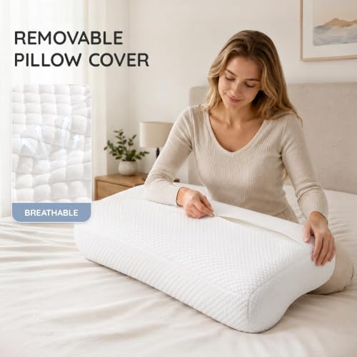 AM AEROMAX 26" Queen Contour Memory Foam Pillow for Neck Pain Relief - Image 6