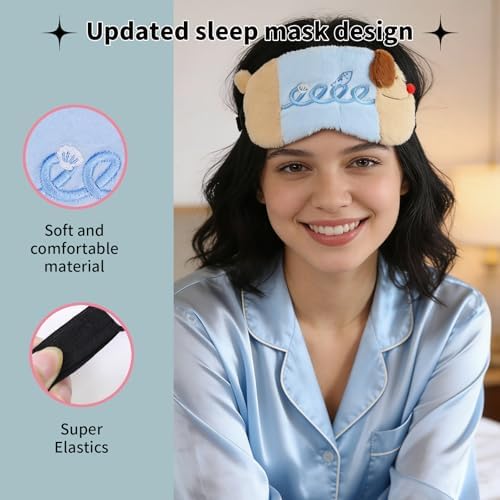 PERFECTSIGHT Sleep Eye Masks, Cute Sleep Eye Cover Lightweight Adjustable Eyeshade Mask Cover for Women Men Sleep Travel Nap, Fish Dachshund - Image 4