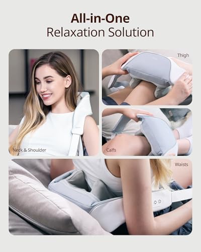Cordless Shiatsu Neck and Back Massager with Heat, 10 Mins x 12 Uses, 3 Massage Modes & 2 Intensity Levels, 3D Kneading Deep Tissue for Pain Relief, Voice Prompt & Smart Memory, Relax for Women, Men - Image 6