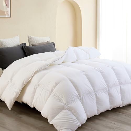 SNOWMAN Premium Down Comforter King Size, White Duvet Insert All Season by SNOWMAN
